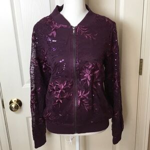 Simply Styled by Sears Deep Purple Sequin Bomber Jacket - S